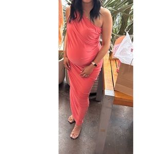 Norma Kamali Diana Gown in Papaya